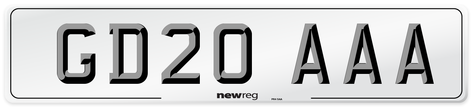 GD20 AAA Number Plate from New Reg